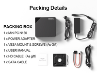 Mini PC Integrado Hystou con CPU Intel N150, 6 Puertos USB Tipo-C, RAM DDR5, LAN Dual, SSD NVMe, 2 Puertos DP HD, Compatible con Pantalla Triple, Refrigeración por Ventilador