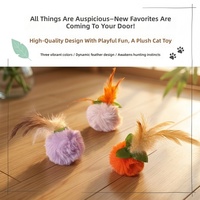 Jouet interactif pour chat en peluche et plumes, forme kaki, pour chaton, à mâcher, anti-ennui, 3 couleurs, 6,5g, fournitures
