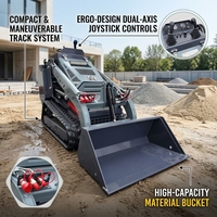 Chargeuse compacte sur chenilles tout-terrain avec commandes pilotées pour les travaux d'aménagement paysager, de déneigement et d'entretien agricole