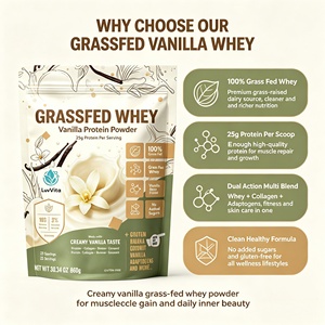 Poudre de Smoothie Protéiné avec 25g de <span class=keywords><strong>Whey</strong></span> de Bovin Élevé en Pâturage et 10g de Collagène, Champignons Fonctionnels, Saveur Crème Vanille ODM/OEM - Product Image 2