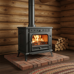 Cheminée intérieure noire en fonte pour chauffage au <span class=keywords><strong>bois</strong></span>, fonctionnement facile, combustion propre - Product Image 5