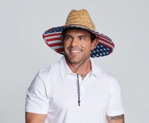 Logotipo personalizado mujer hombre ala ancha salvavidas Rush paja playa sombrero para el sol para surfear - Product Image 6