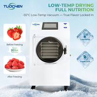 Mini-vriesdroger voor thuisgebruik, 4-6 kg, 5 trays, vacuüm voedsel-lyofilisator met roestvrijstalen trays, fruit, groenten, pomp, PLC