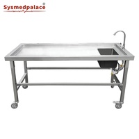 Table de nettoyage mortuaire en acier inoxydable, station de lavage et de désinfection du corps pour la morgue de l'hôpital