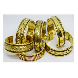 New Metal Cuff Bracelet <b>Gold</b> Plated Wide <b>Bangles</b> Brass Bracelets - Product Image 3