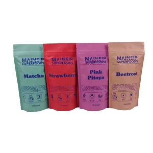Custom Printed Zip Lock Bag Beetroot Ginger Matcha Tea Packaging Bag Resealable Mylar Pouch For Food Packaging