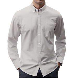 Camicie Oxford in cotone 100% da uomo a manica lunga alla moda camicie di colore solido logo di personalizzazione - Product Image 6