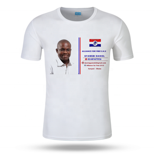 Commercio all'ingrosso della fabbrica per le elezioni t-shirt a buon mercato semplici camicie bianche Gsm cotone bianco campagna Kenya 120 grammi elezioni t-shirt - Product Image 3