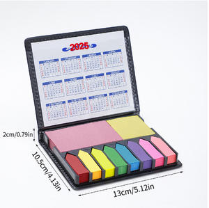 JX428 Bloc de Notas Adhesivas Personalizadas Promocionales, Índice Rectangular, Juego de Notas Adhesivas de Escritorio, Bloc de Notas con Caja de Cuero y Logotipo Personalizado - Product Image 2