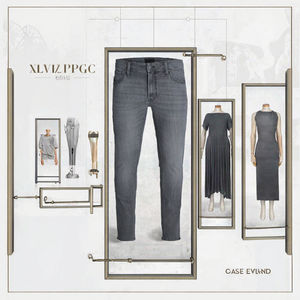 กางเกงยีนส์ทรงตรงเอวสูงของผู้ชายกางเกงผ้าเดนิมเอวสูงกันน้ำระบายอากาศเป็นมิตรกับสิ่งแวดล้อมซัก3D พิมพ์โลโก้ตามสั่ง - Product Image 3