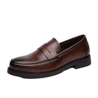 Nouvelles Chaussures Habillées Décontractées Rétro Britanniques pour Hommes en Cuir de Luxe, Style Oxford Respirant à Bouton et Semelle Plate pour Affaires