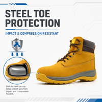 Bottes de sécurité à embout d'acier EN ISO 20345 S1P, mi-hautes, résistantes à la perforation, en cuir nubuck, pour le travail industriel en usine