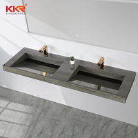 Dbkkr — lavabo de salle de bains en marbre artificiel, surface solide, double suspension murale, pour salle de bains, à utiliser dans les éviers de luxe
