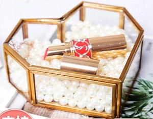 Trang trí nội thất hiển thị cửa sổ hình trái tim kính hộp đồ trang sức đồng thau viền rõ ràng Jewel trường hợp - Product Image 5