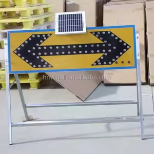 Segnale Luminoso a Freccia LED Lampeggiante per Sicurezza Stradale, Pannello Solare per Avvisi di Traffico - Product Image 2