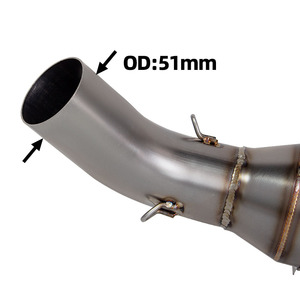 Tubo Delantero de Escape de Acero Inoxidable para Motocicleta Kawasaki <span class=keywords><strong>Z650</strong></span> <span class=keywords><strong>ER6N</strong></span> Ninja 650 VERSYS 650 con Interfaz de 51 mm - Product Image 4