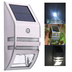 Lámpara Solar de Pared de Acero Inoxidable, LED para Exteriores, Impermeable, con Sensor de Movimiento, para Pasillos, Patios y Jardines, Ángulo de Haz de 20 Grados - Product Image 2