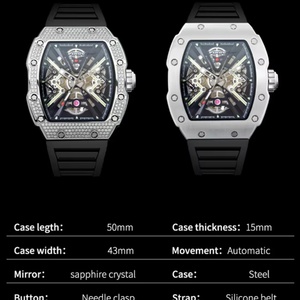 PINDU DESIGN – montre mécanique manuelle pour hommes, marque de luxe, verre saphir, étanche 5 bars, boîtier en acier inoxydable, calendrier complet - Product Image 6