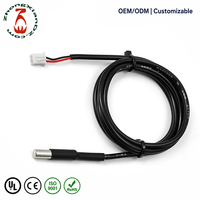 Sensor Suhu DS18B20 Berkualitas Tinggi dengan Kabel Konduktor Tembaga Berlapis PVC Tahan Air, Perakitan Kabel Probe dengan Konektor Panjang Kustom