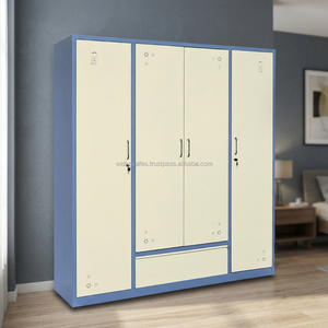 Home Clothes Cabinet BEMC TU15B3C4 <b>Key</b> <b>Lock</b> Blue 0.6mm Thick Stainless Steel <b>Safe</b> - Product Image 3