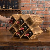 Porte-vin mural de haute qualité, en bois combustion, grand égouttoir à vin pour 8 bouteilles, vente en gros