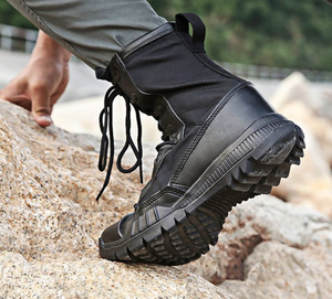 Botas de Desierto de Gamuza Superligeras TSB1102 en Promoción, Botas Tácticas Marrón Oscuro, Cuero Negro Brillante - Product Image 4