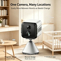 Caméra réseau mini 4G avec carte SIM, caméra rechargeable pour la maison, 3MP, grand angle, vision nocturne infrarouge, détection de mouvement, notification push via application