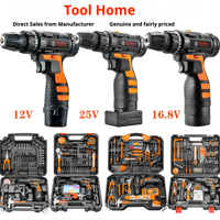 Nouveautés OEM : Kit combiné perceuse-visseuse sans fil multifonctionnelle 112 pièces 16,8 V avec batterie au lithium, ensemble d'outils de travail du bois, mallette souple