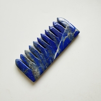 HY Nouveau Peigne en Pierre de Jade et Lapis Lazuli, Outil de Massage du Cuir Chevelu, Grattoir Facial, pour Tête Entière, SPA et Thérapie d'Acupuncture