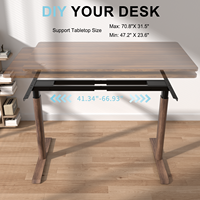 Cadre de bureau électrique à double moteur réglable en hauteur avec pieds ovales, base pour dessus de table jusqu'à 70.8 "x 31.5", pour poste de travail de bureau