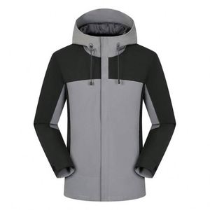 Veste de sport d'hiver softshell imperméable et coupe-vent avec capuche amovible, fermeture éclair, grande taille, blouson d'extérieur imprimé - Product Image 1