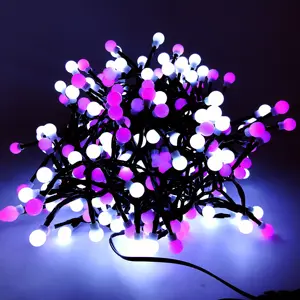 情人节户外装饰400 LED球集群灯字符串粉色白色