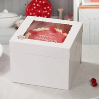 Boîtes à gâteaux carrées en carton blanc recyclables, de qualité alimentaire, 8x8x8 pouces, avec fenêtre, fournitures de décoration de gâteaux, cadeaux