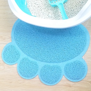 Hohe qualität Pfote Form <span class=keywords><strong>Pet</strong></span> Schüssel Matte Wasserdichte Lebensmittel PVC Hund Fütterung Matte innen floormat - Product Image 6