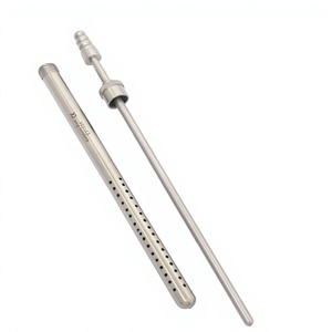 Tubo de succión manual POOLE de acero inoxidable profesional MayMed, recto, para operaciones quirúrgicas, certificado CE ISO - Product Image 1