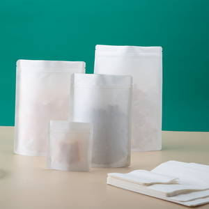 קומפוסטאבלט/doypack לבן kraft דף נייר חותמת חותמת שקית נייר חותם שקית חטיף שעועית חטיפים מזון יבש רוכסן לעמוד בכיס - Product Image 2