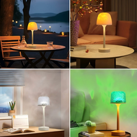 Kit de lampe d'éclairage d'ambiance rechargeable, projecteur LED Aurora, télécommande, lampe de table à effet d'ondulation d'eau sur pied, intérieur