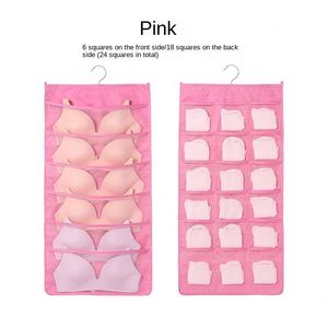 Double-Sided Wall-Mounted Wardrobe Organizer Hanging Storage <b>Bag</b> for Bras Socks Underwear Fabric Household Storage Solution - Product Image 2