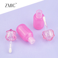 Tube vide rose pour brillant à lèvres, rechargeable, pour rouge à lèvres liquide, avec bouchon, logo personnalisé, couleur, contenant vide pour baume à lèvres avec capuchon en cristal