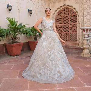 Dernière robe de fiançailles pour demoiselles d'honneur de mariée avec broderie à la main Applique Patchwork paillettes en vrac en gros de l'Inde - Product Image 4