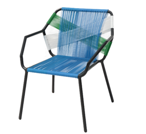Ensemble de meubles de patio d'extérieur <span class=keywords><strong>bleu</strong></span> rouge vert orange noir blanc <span class=keywords><strong>Acapulco</strong></span> Chair avec corde en plastique <span class=keywords><strong>Chaise</strong></span> bistro pour patio tout temps - Product Image 3