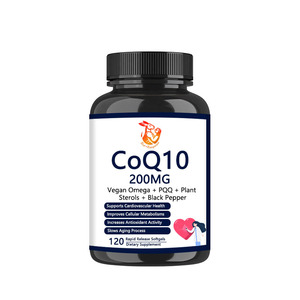 Suplementos Herbales al por Mayor de Fábrica: Cápsulas Blandas de CoQ10 con Coenzima Q10, PQQ y Fitoesteroles para Promover el Metabolismo Energético - Product Image 1