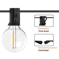 Guirlande Lumineuse Solaire G40 Globe Bulb IP65 Étanche avec Télécommande pour Patio, Camping et Ambiance Extérieure – Bestseller Transfrontalier