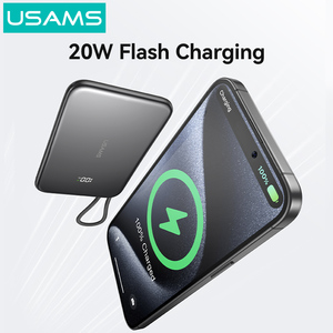แบตเตอรี่สำรองไร้สาย USAMS CD227 สำหรับโทรศัพท์แอนดรอยด์ แบตเตอรี่สำรองแม่เหล็ก 10000mah สำหรับ <span class=keywords><strong>iPhone</strong></span> 16 15 <span class=keywords><strong>14</strong></span> 13 Pro Max - Product Image 4