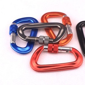 Axel D Shape Aluminum <b>Carabiner</b> 5Kg Load Locking Spring Buckle Mixed Colors Outdoor Climbing Hook Accessory - Product Image 3