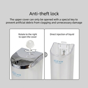 Distributeur d'articles <span class=keywords><strong>de</strong></span> toilette mural AOLQ en ABS finition chrome avec deux flacons rechargeables pour chambres d'hôtes, hôtels et hôpitaux - Product Image 6
