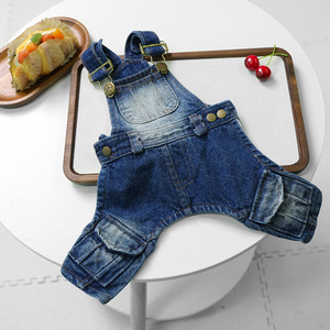 Nueva ropa de otoño/invierno para mascotas, para perros pequeños, cachorros, perros y gatos felices, overoles de mezclilla cálidos y cómodos - Product Image 4