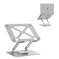 Support d'ordinateur portable en alliage d'aluminium rotatif à 360°, pliable, portable et réglable, pour ordinateurs portables et tablettes de 14 à 17,3 pouces - Vente en gros usine