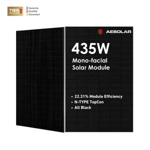 แผงโซลาร์เซลล์ <span class=keywords><strong>AE</strong></span> <span class=keywords><strong>Solar</strong></span> 435W สีดำล้วน - แบบ N-TYPE TOPCon 108 เซลล์แบบ Half-Cut โมโนเฟเชียล กระจกเดี่ยว พร้อมแผ่นหลังสีขาว - Product Image 1