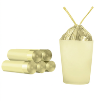 Sacs poubelles jetables en plastique 13 gallons, impression personnalisée logo en gravure, matériau PE, étanches, thermoscellables, couleur crème mm